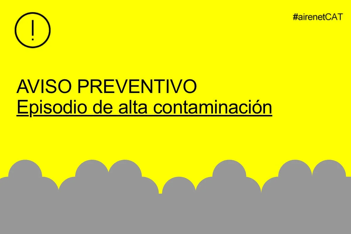 Aviso preventivo  por alta contaminación atmosférica por partículas (PM10)