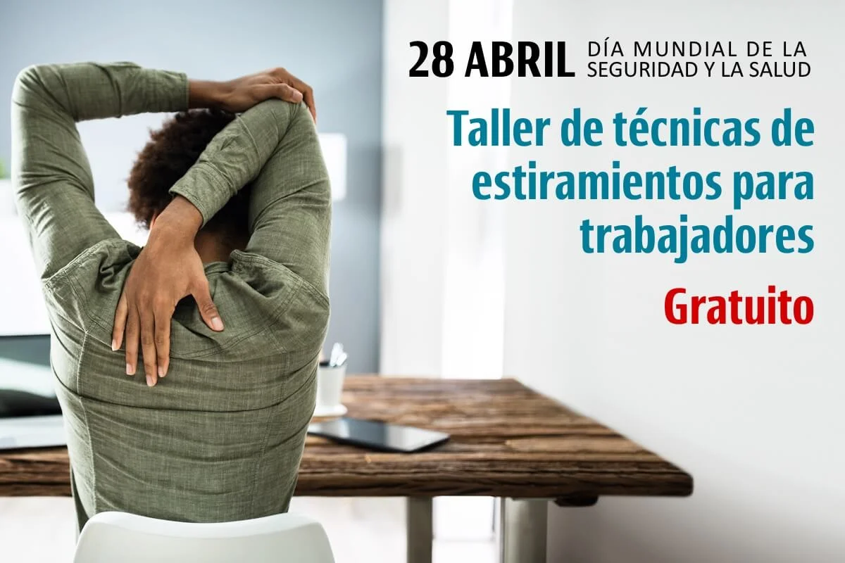 Día 28 de abril, taller de estiramientos para trabajadores