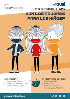 Recomendación mascarillas para niños